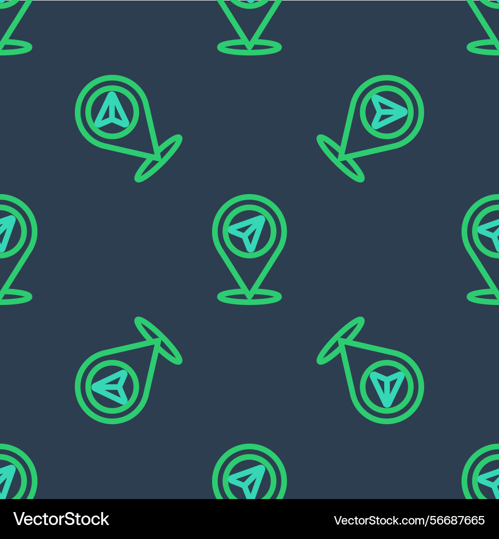 Line map pin icon isolated seamless pattern Vector Image