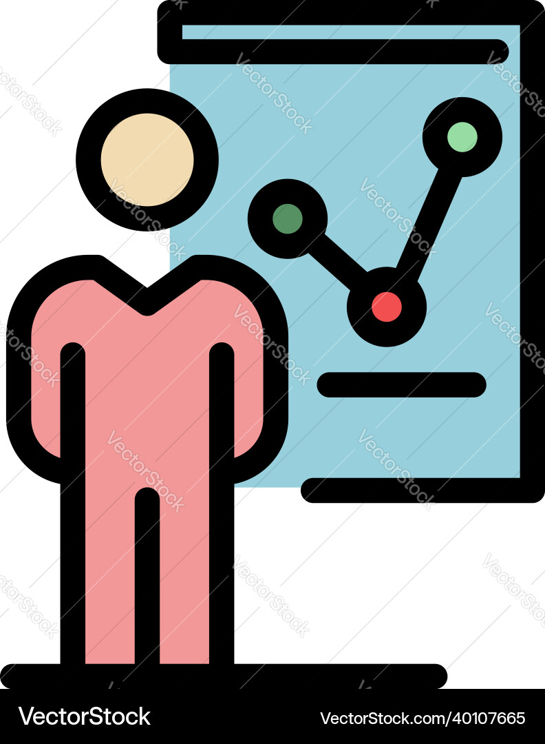 Outsource graph chart icon color outline Outsource graph chart icon color outline vector image
