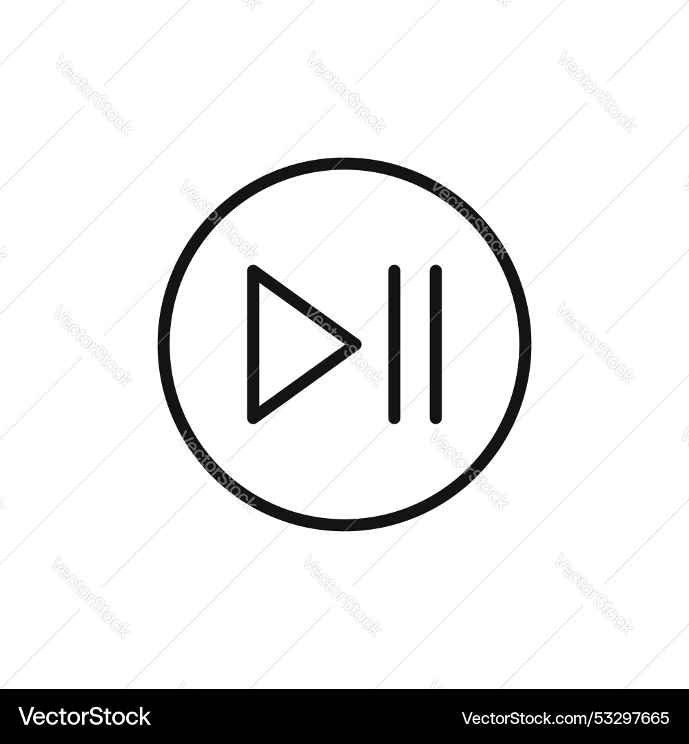 Play pause icon set music audio or video start Vector Image