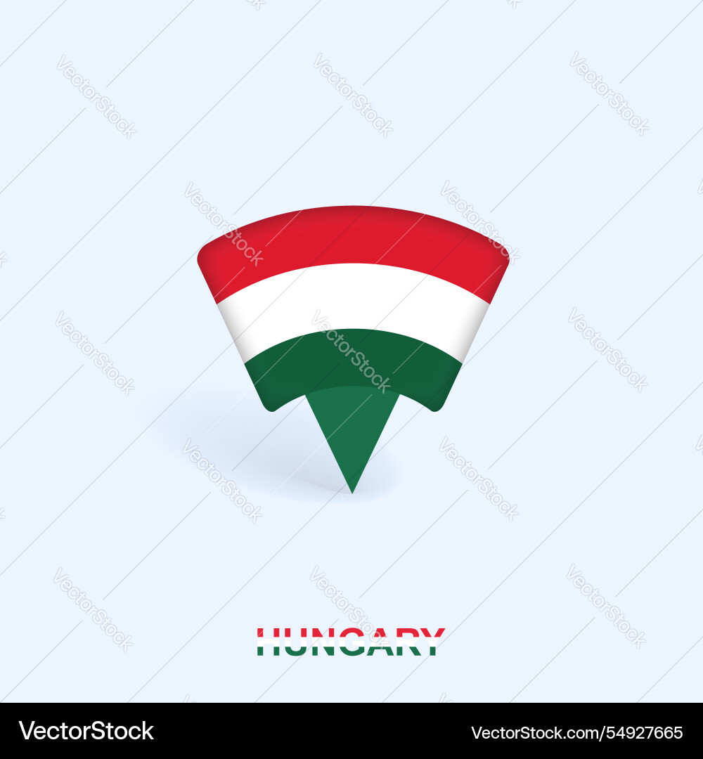 Ungarn Flag Map Pointer Design mit Schatten Ungarn Flag Map Pointer Design mit Schatten vektorbild
