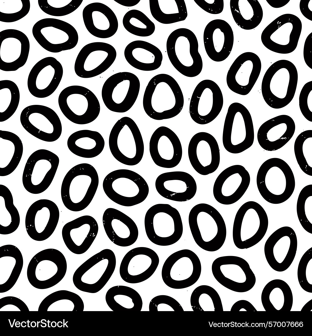 Irregular circle seamless pattern with hand drawn vector image