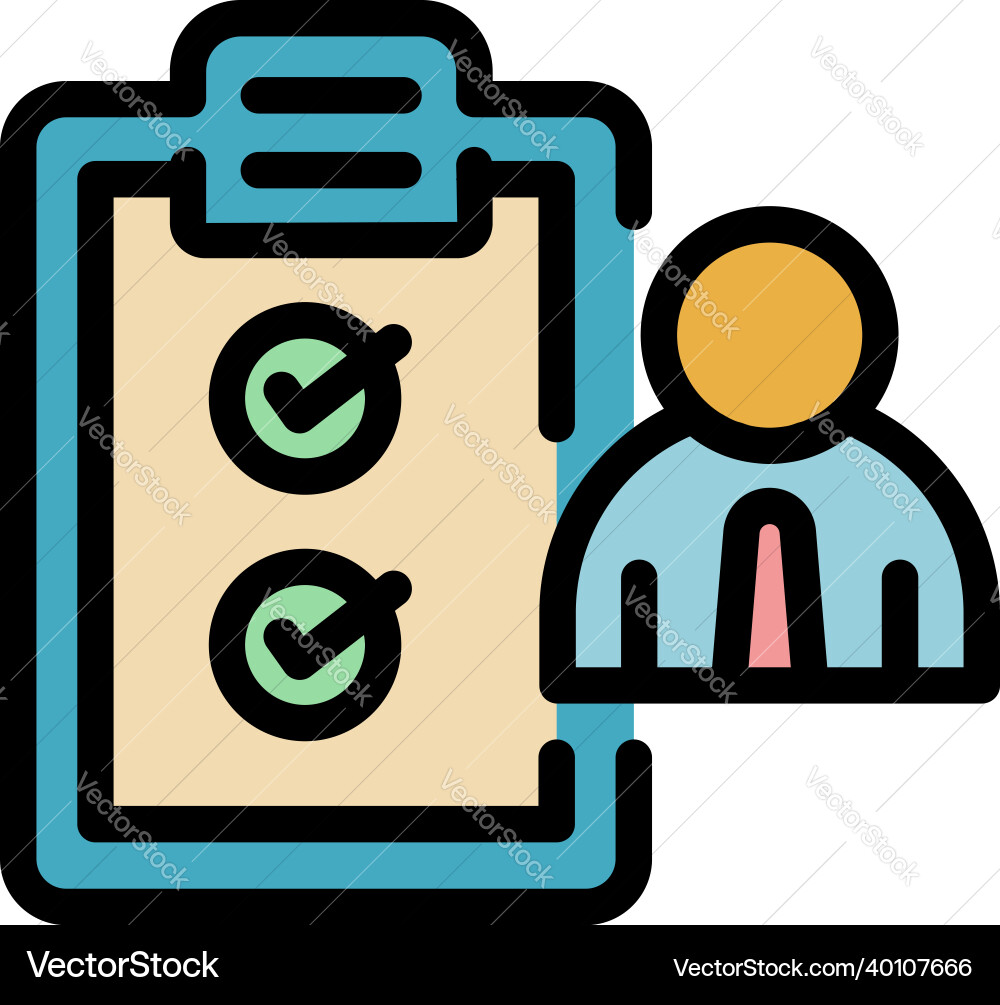Outsource to do list icon color outline Outsource to do list icon color outline vector image