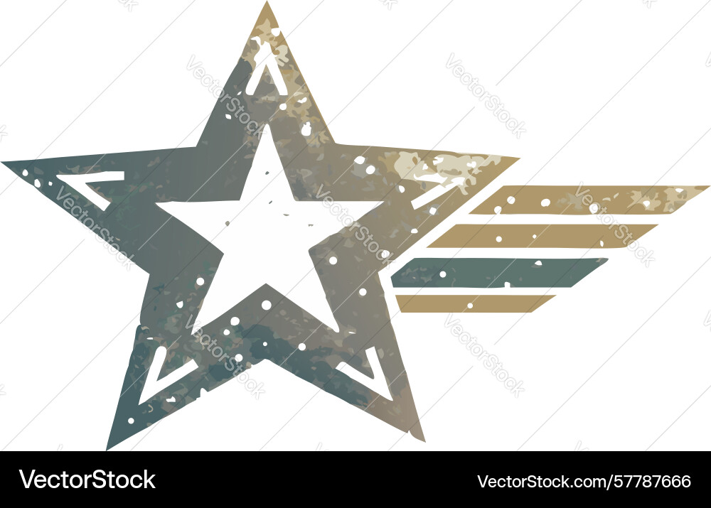 Retro star badge icon with dynamic motion lines Vector Image