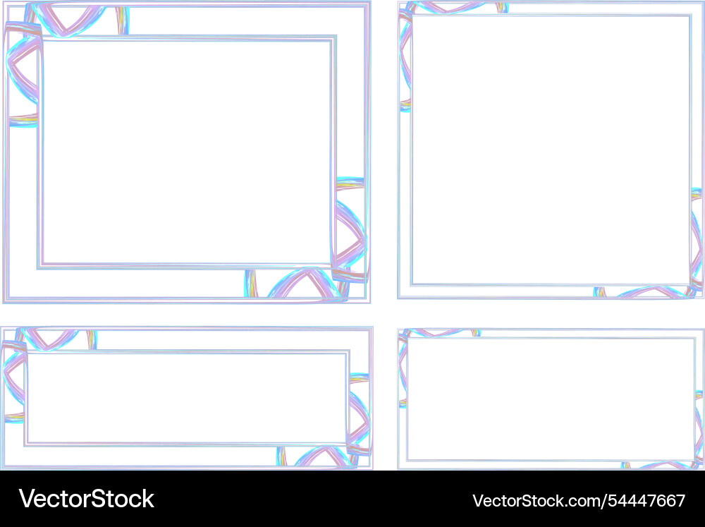 Artwork colorful square and rectangular frames Vector Image