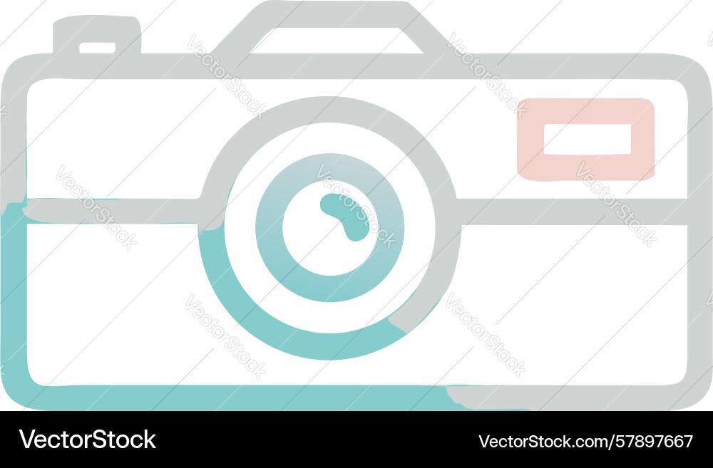Bright digital camera icon for user interfaces Vector Image