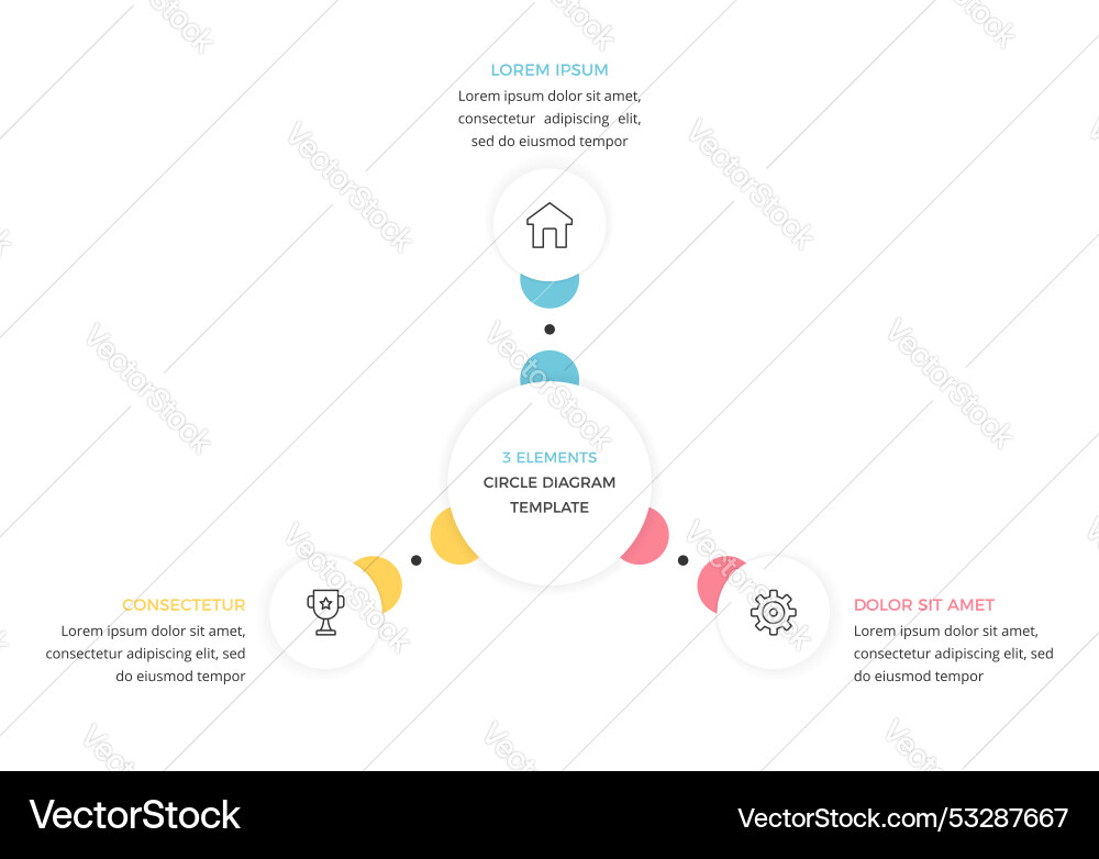 Circular diagram with 3 elements Circular diagram with 3 elements vector image