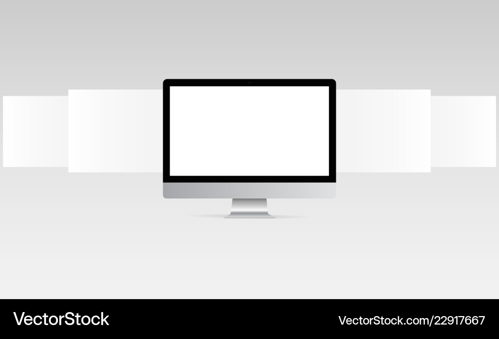 Computer monitor with blank web wireframing pages vector image