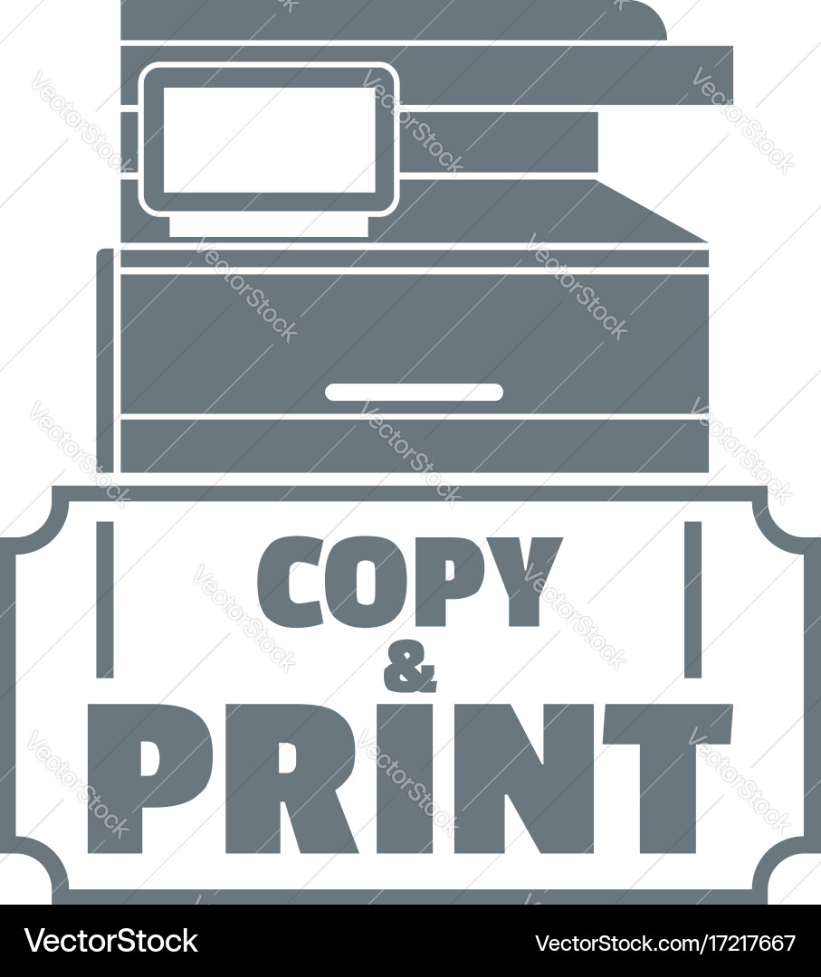 Copy and print logo simple style vector image