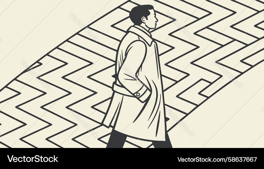 Dynamic Geometric Path Walker Vector Image