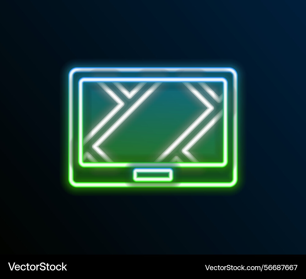 Glowing neon line gps device with map icon Glowing neon line gps device with map icon vector image
