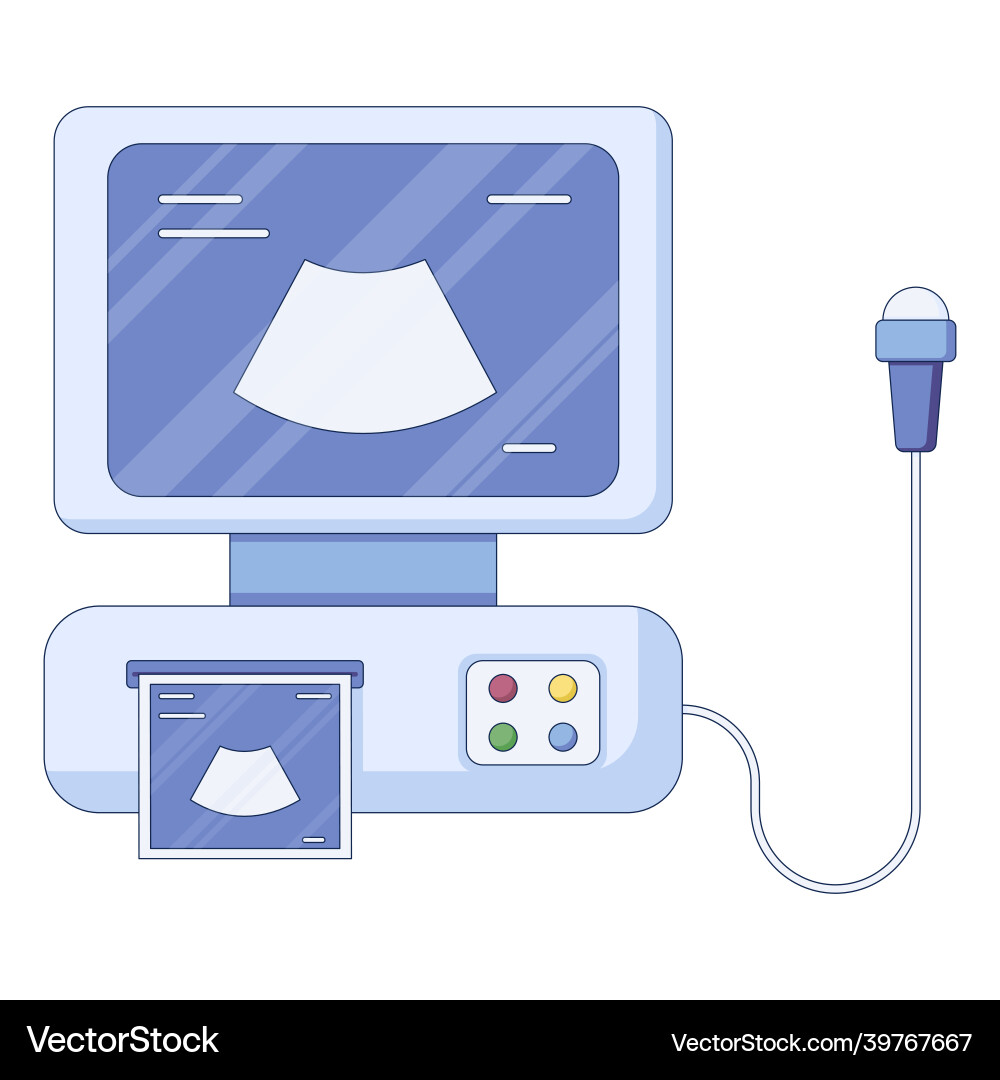 Icon of medical ultrasonography in a flat vector image