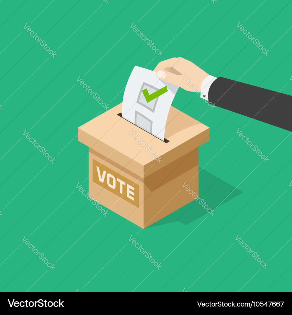 Man Voting with Ballot Vector Image