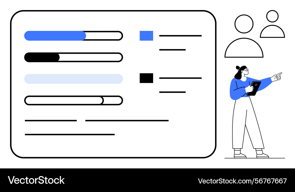 Professional data review with progress bars Professional data review with progress bars Vector Image