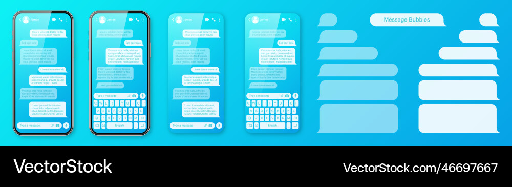 Realistic smartphone with messaging app Realistic smartphone with messaging app vector image