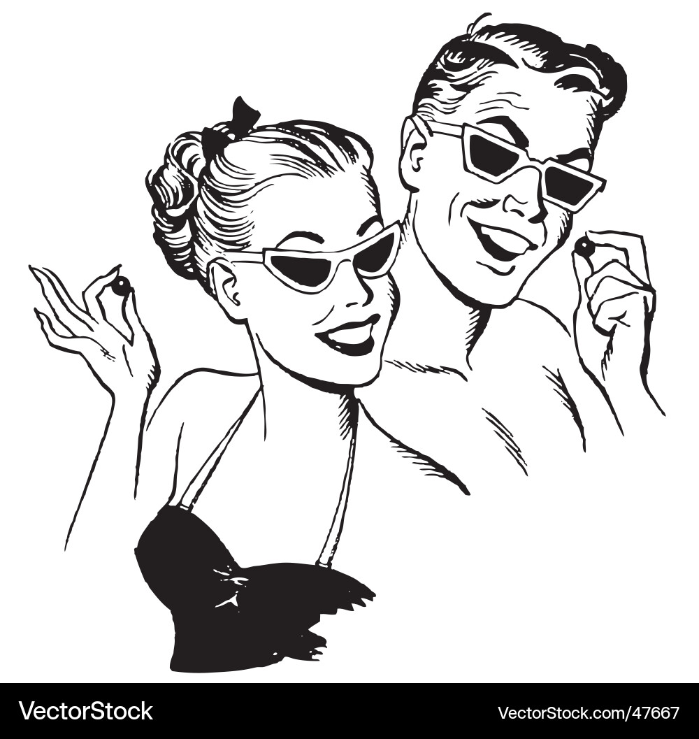 Retro Style Couple vector image
