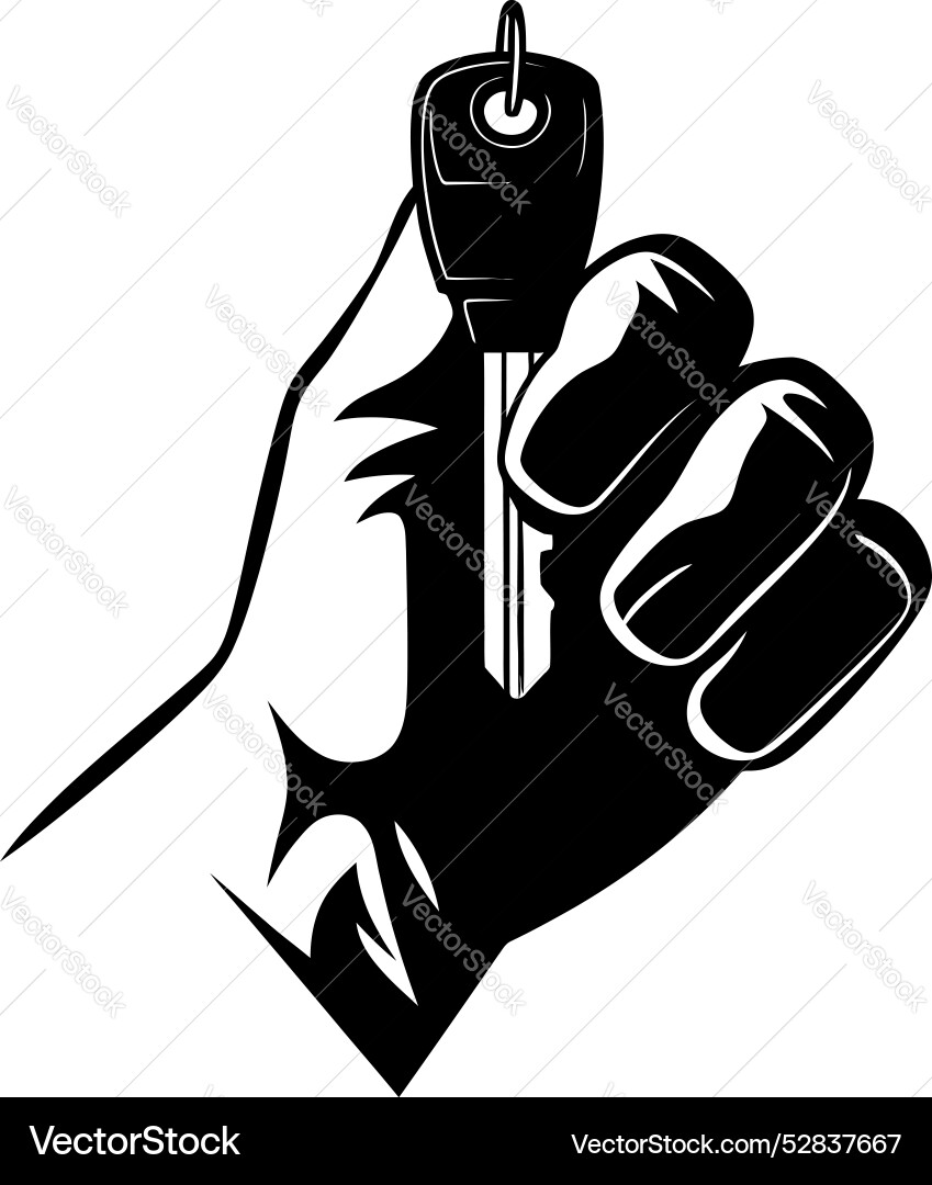 Unlocking pathways hand and key symbol access Vector Image