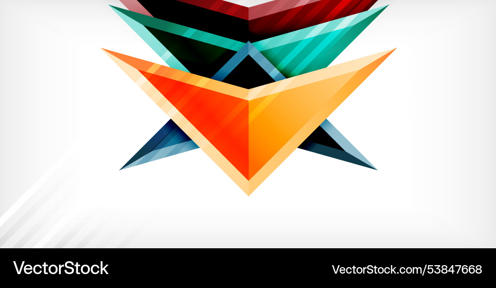 Abstract background color triangles and arrows Vector Image
