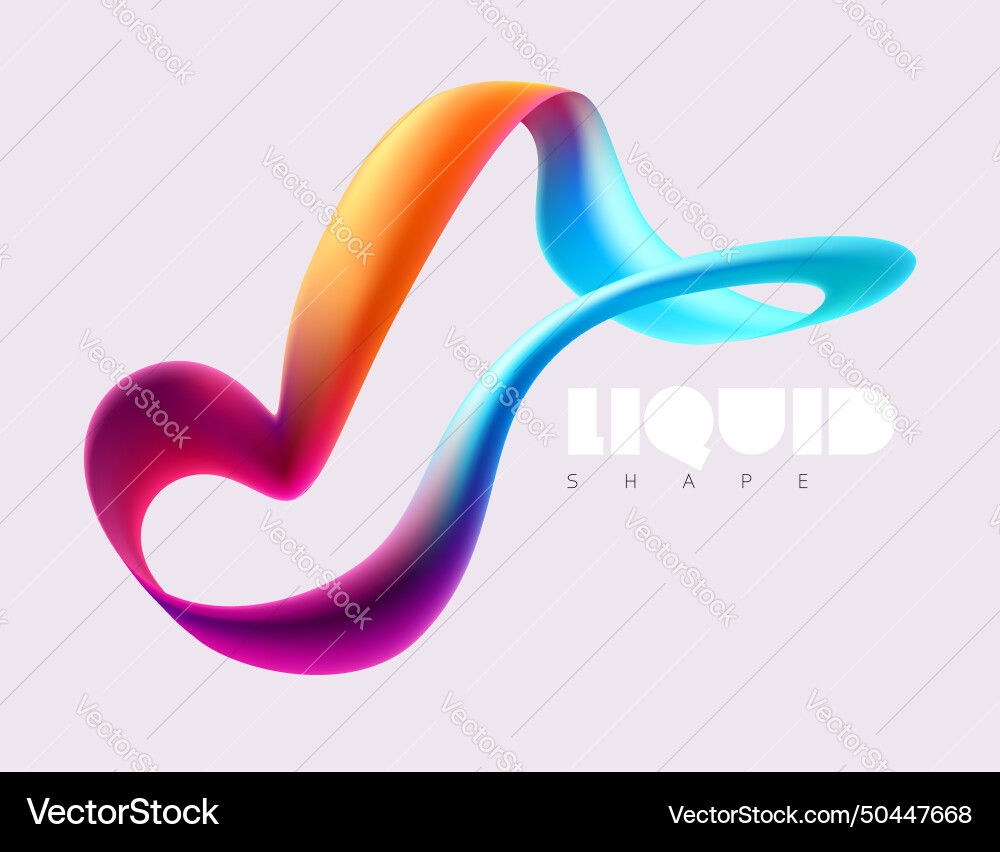 Abstract fluid 3d shapes colorful dynamic lines Vector Image