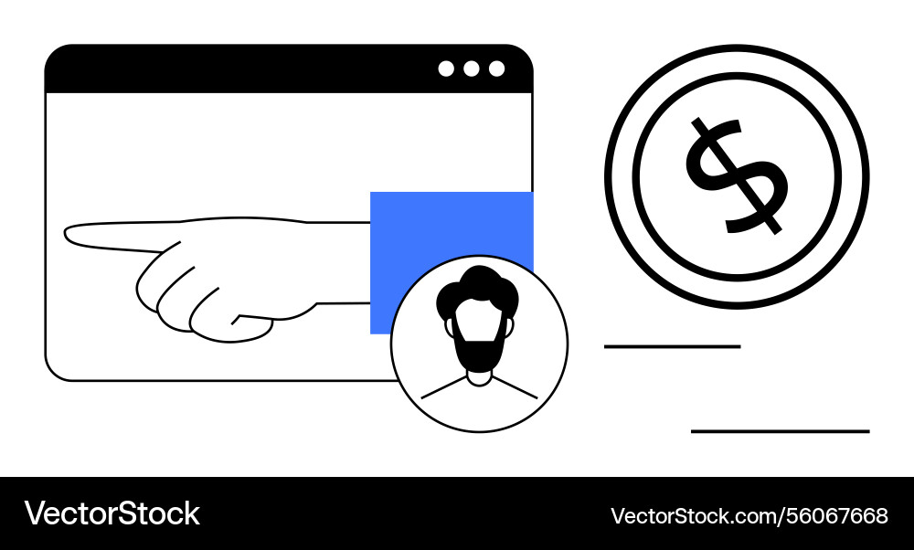 Digital payment navigation concept with user Digital payment navigation concept with user vector image