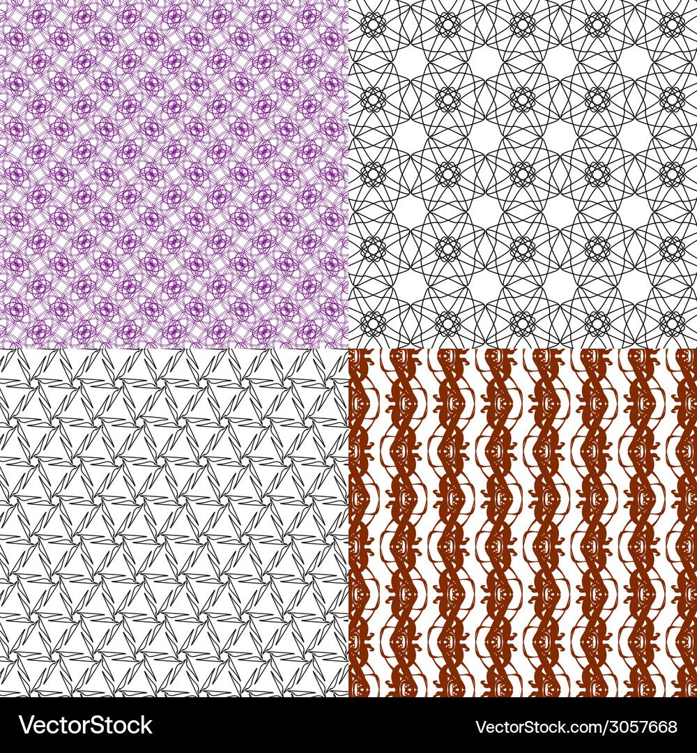 Geometric patterns tiling set of abstract vintage Vector Image