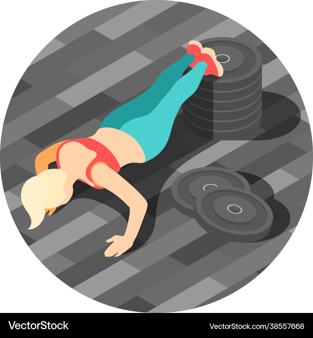 Isometric crossfit composition vector image