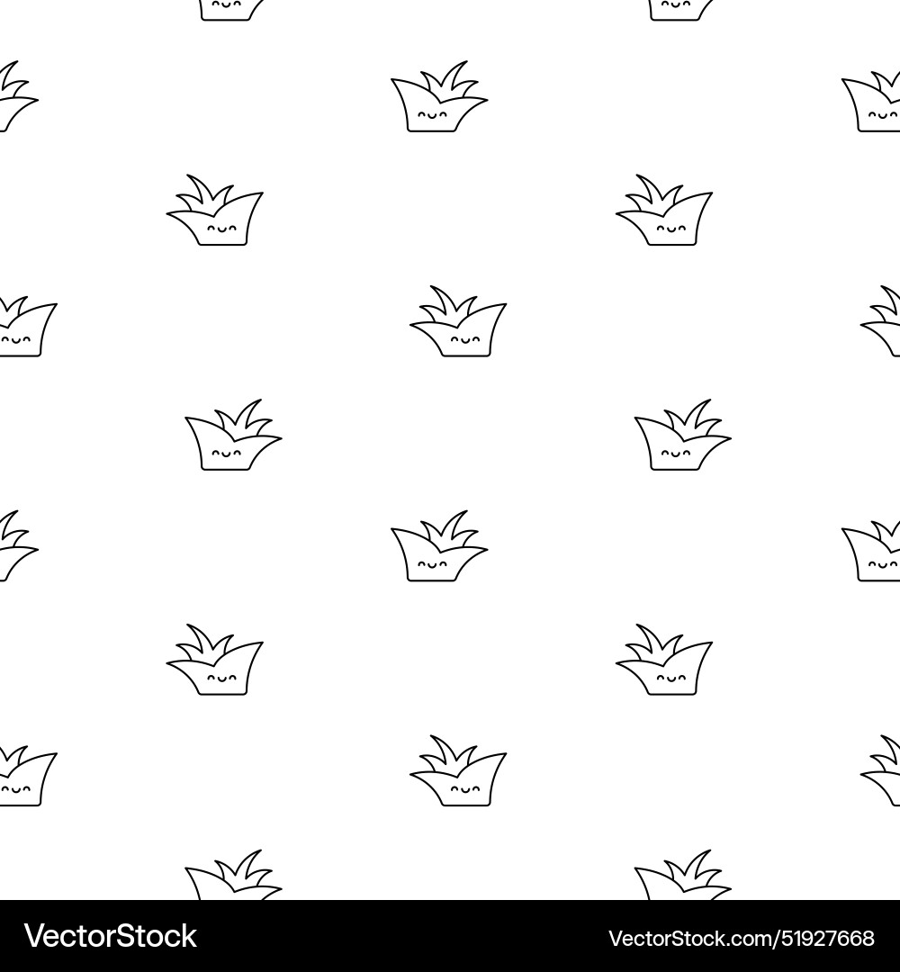 Kawaii natural lawn grass seamless pattern Vector Image