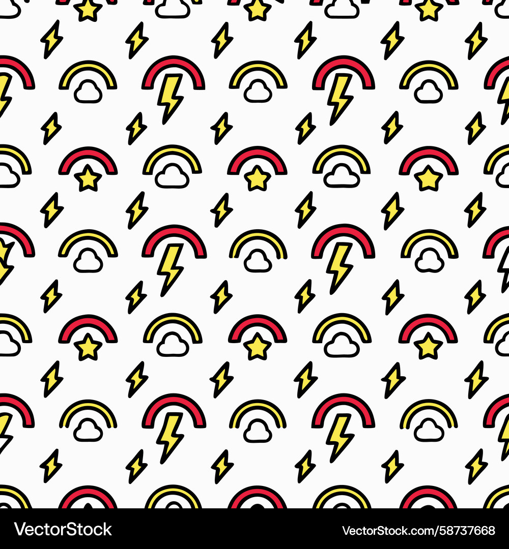 Lightning Clouds Pattern Vector Image