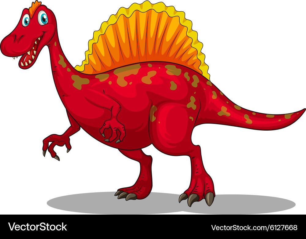 Red dinosaur with sharp claws Vector Image