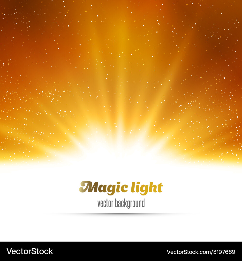 Abstract magic gold light background Royalty Free Vector