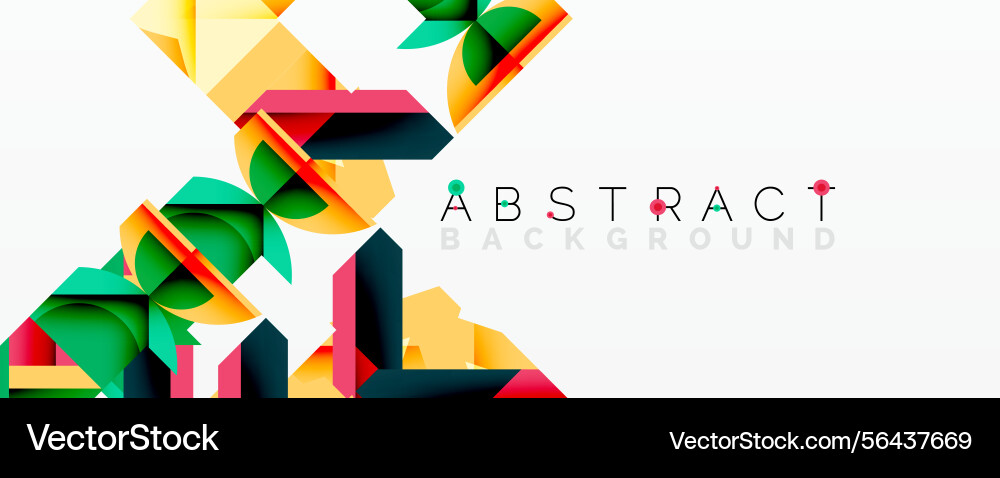 Bright geometric shapes overlap creating dynamic vector image