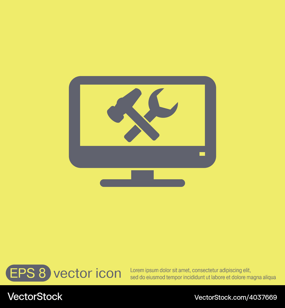 Monitor symbol settings icon computer Vector Image