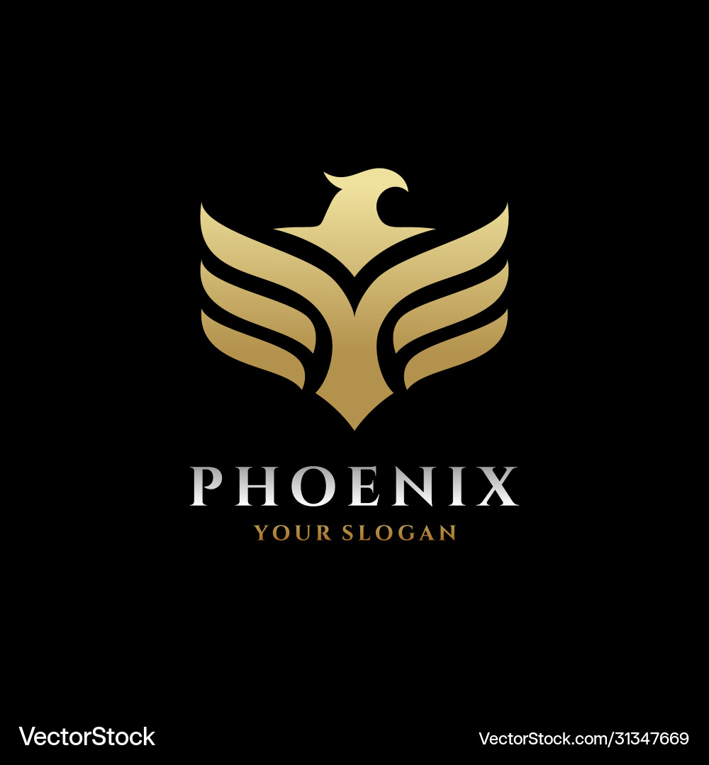 Phoenix Eagle Logo Template Royalty Free Vector Image