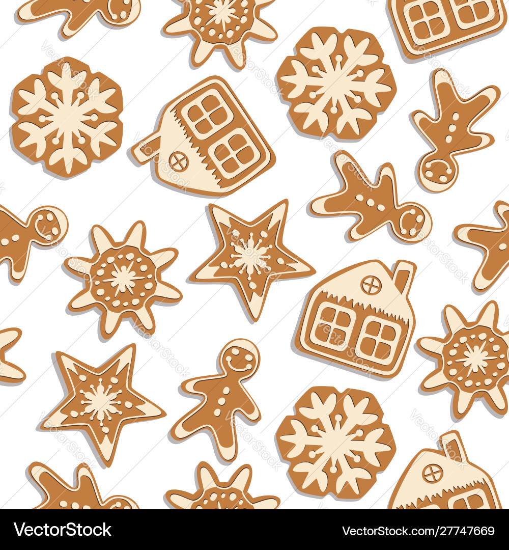 Seamless christmas background with gingerbread Seamless christmas background with gingerbread vector image
