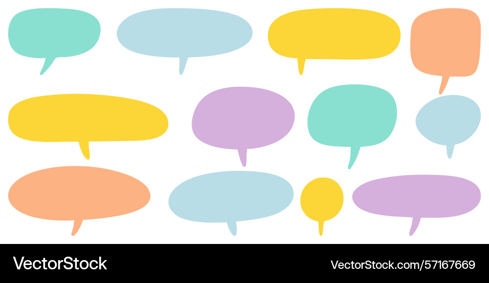 Set of colorful blank speech bubbles in various vector image