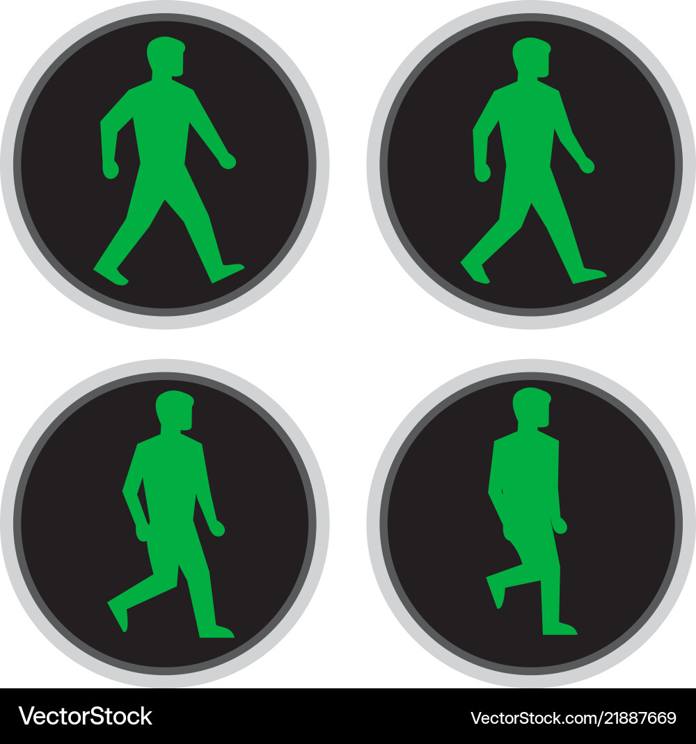 Traffic light man walk cycle sequence Vector Image