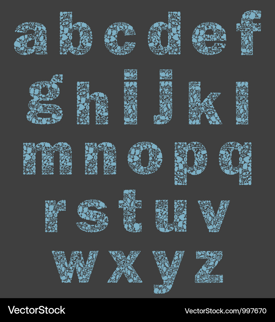 Alphabet of a part body Vector Image