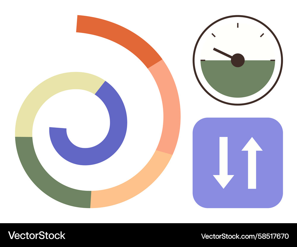 Circular Progress & Analytics Chart Vector Image