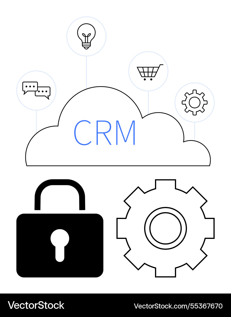Cloud-based crm with security automation Cloud-based crm with security automation vector image
