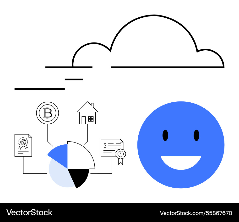 Cloud computing enabling digital finance with data Cloud computing enabling digital finance with data Vector Image