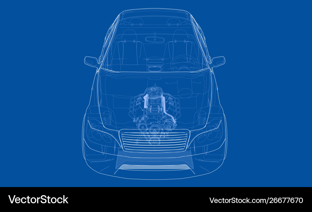 Concept car rendering 3d Concept car rendering 3d Vector Image