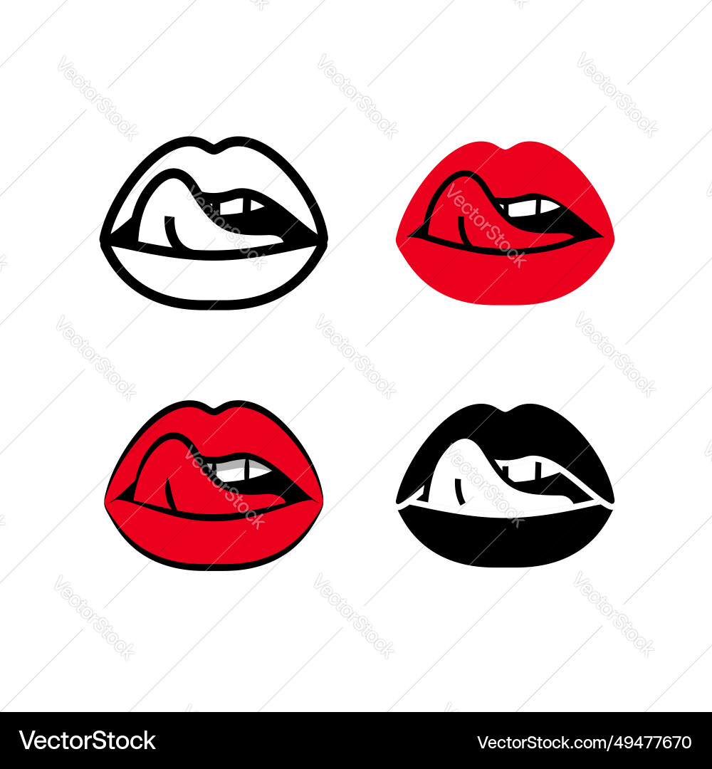 Female licking sexy lips mouth with tongue Female licking sexy lips mouth with tongue vector image