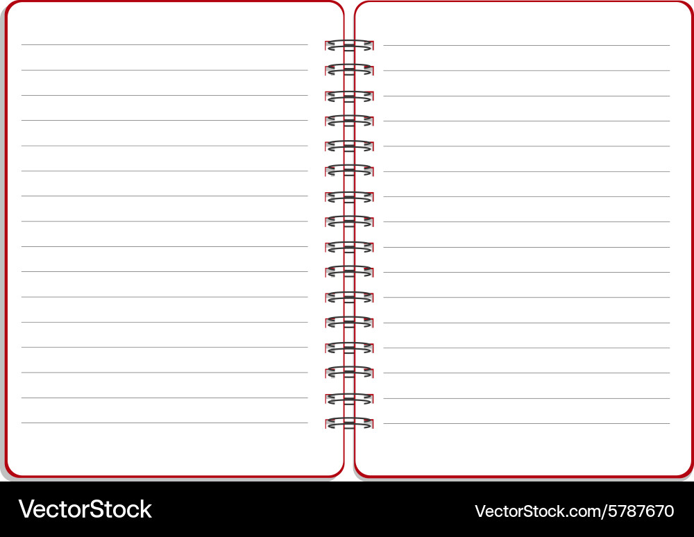 Open Spiral Notebook Vector Image