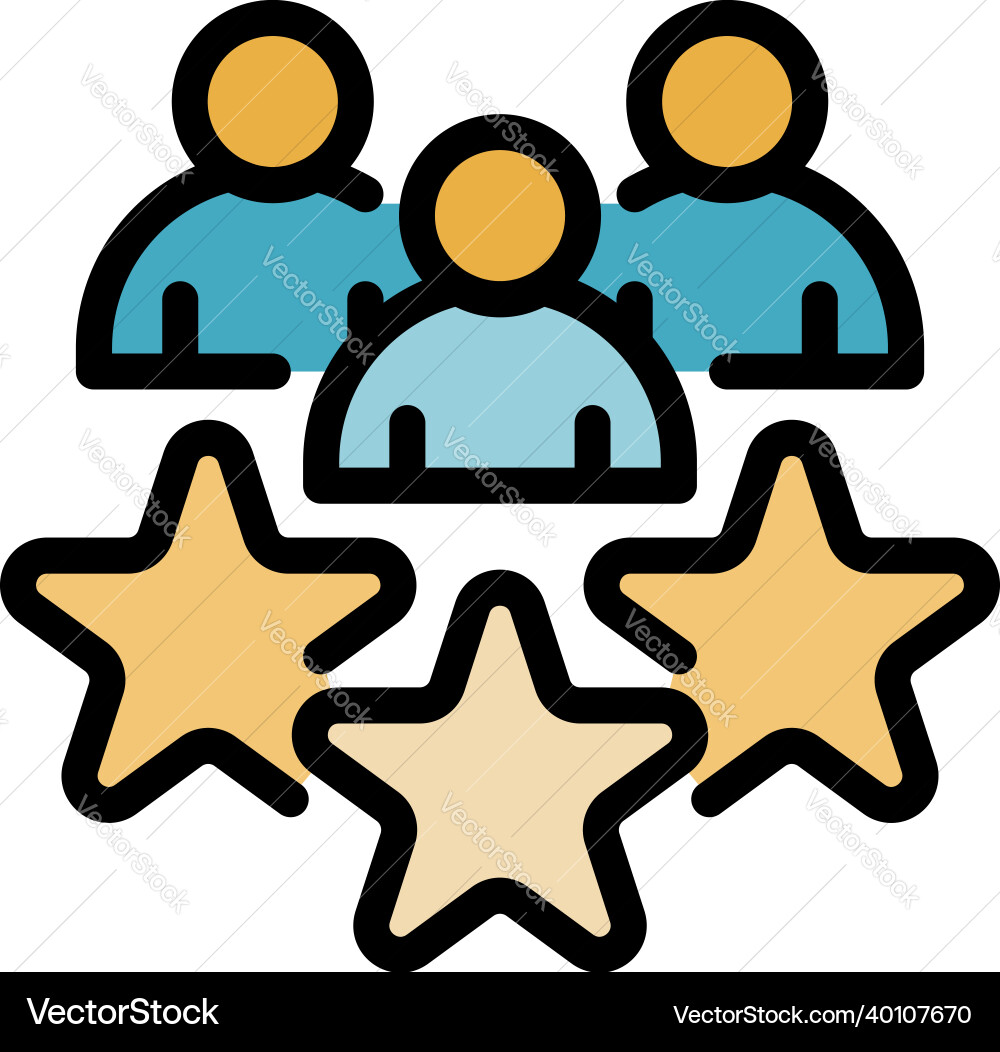 Outsource Star Team Symbol Farbe Umriss Outsource Star Team Symbol Farbe Umriss vektorbild