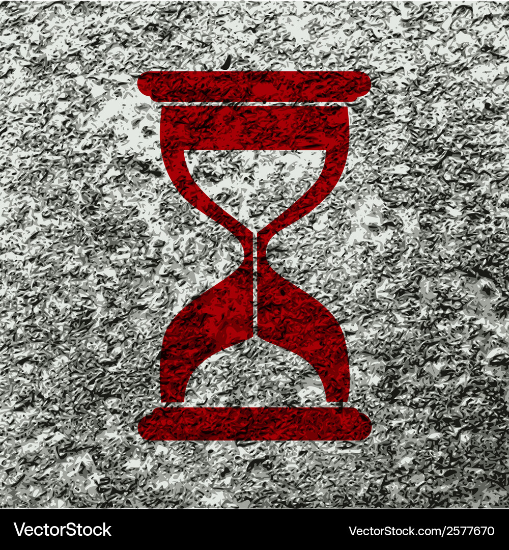Sand clock glass timer flat modern web button Vector Image