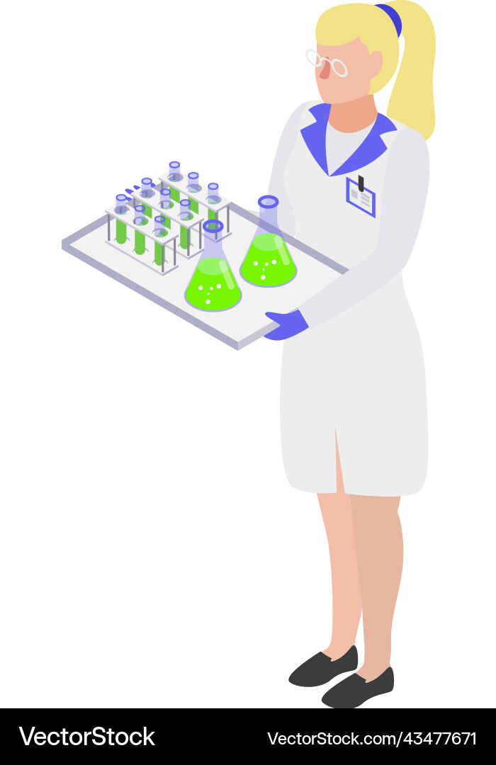 Lab worker tray composition Lab worker tray composition vector image