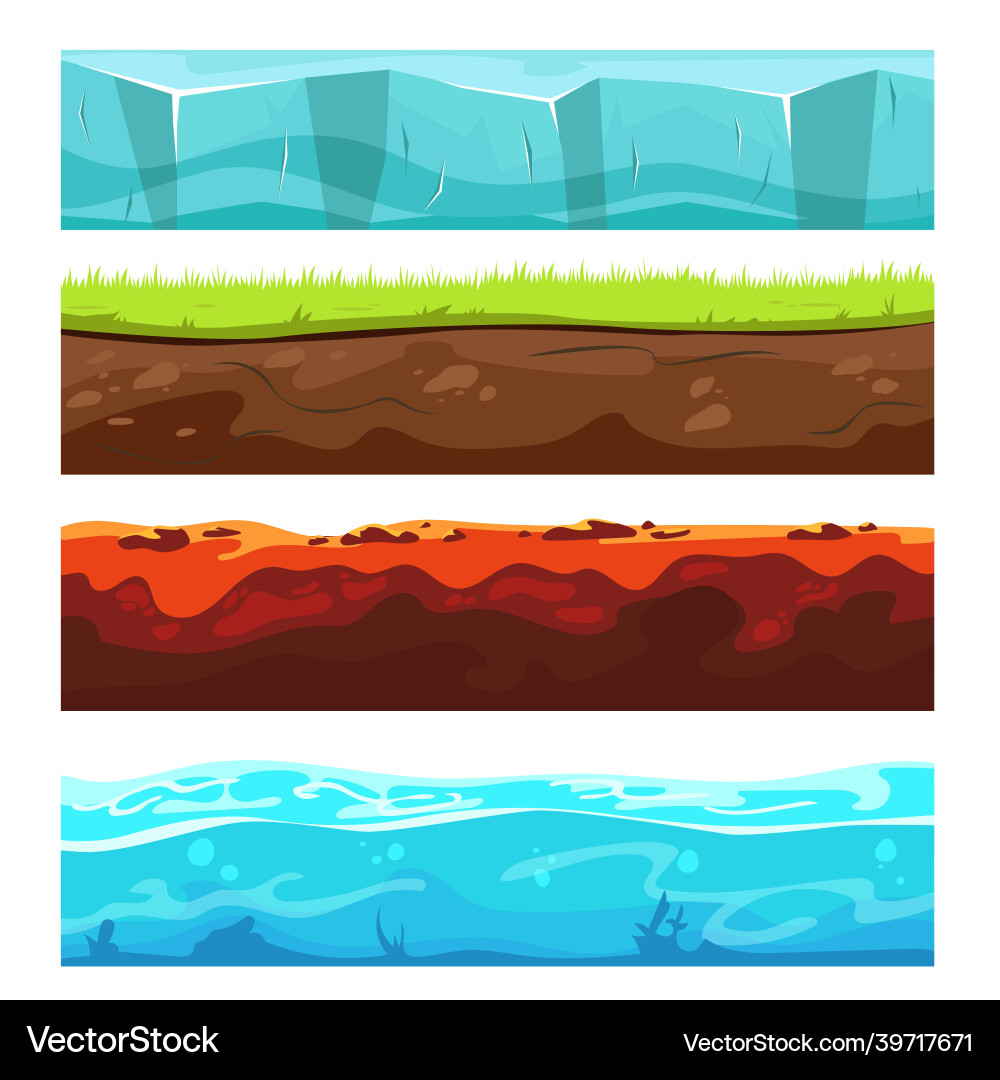 Landscape ground layers set Royalty Free Vector Image