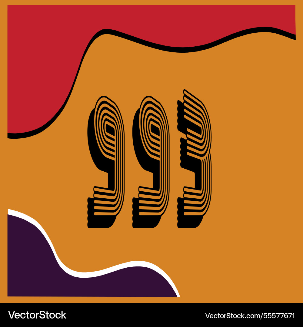 Number font design with decorative dots Vector Image