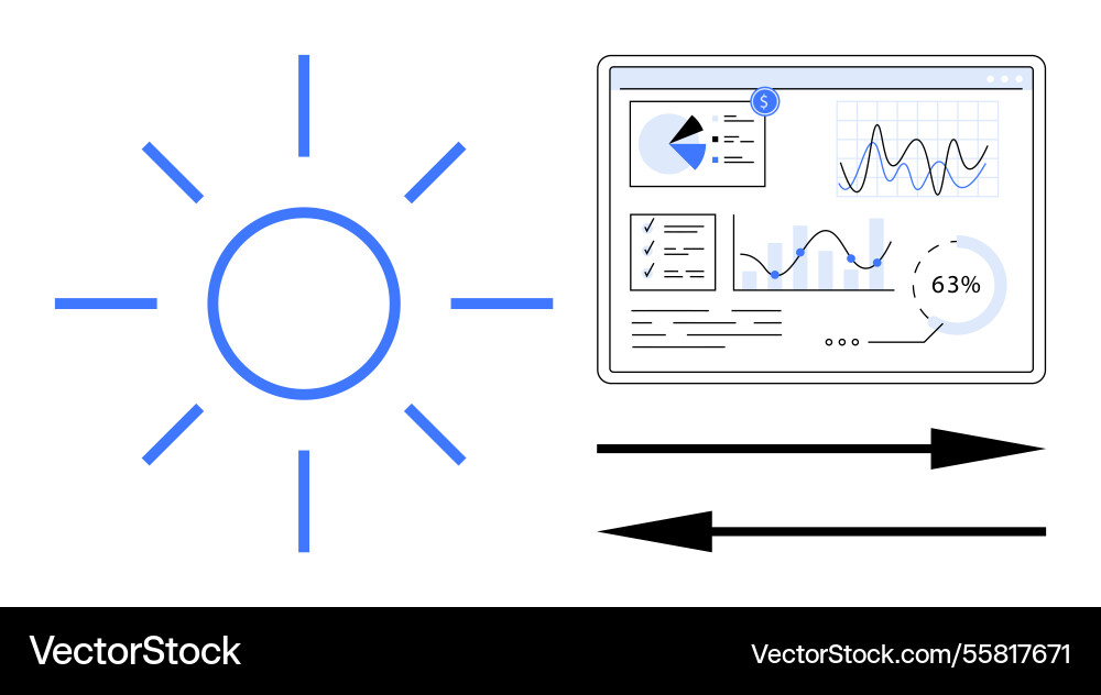 Solar energy insights through data analytics Vector Image