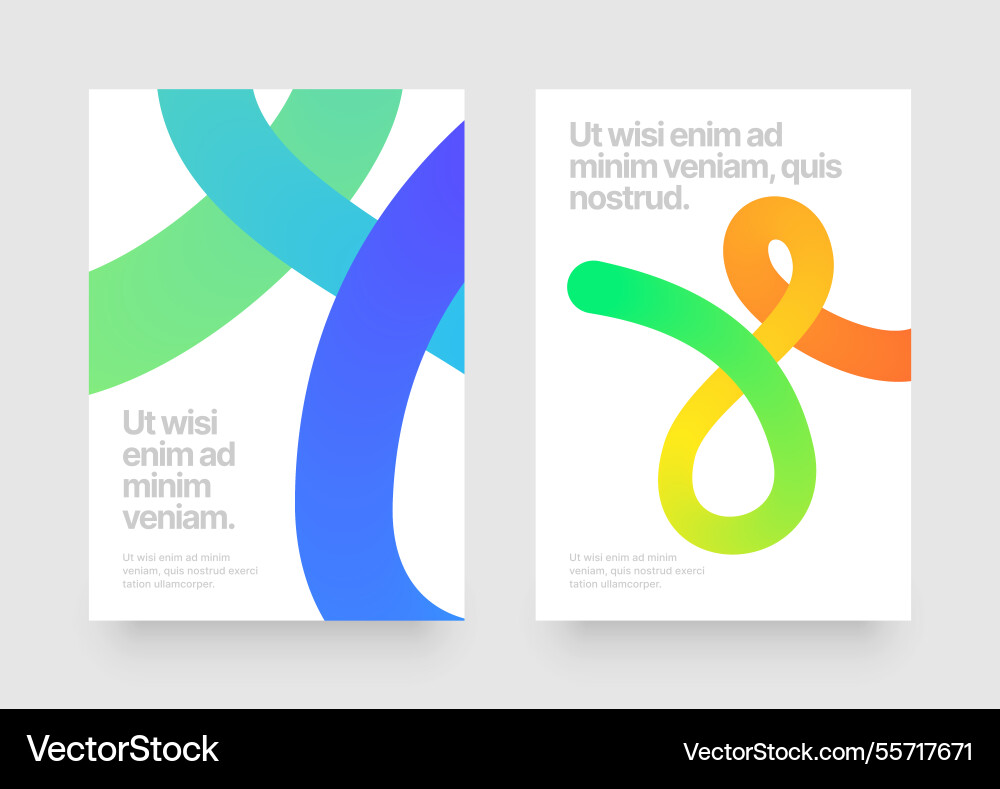 Template with colorful gradient squiggles shapes vector image