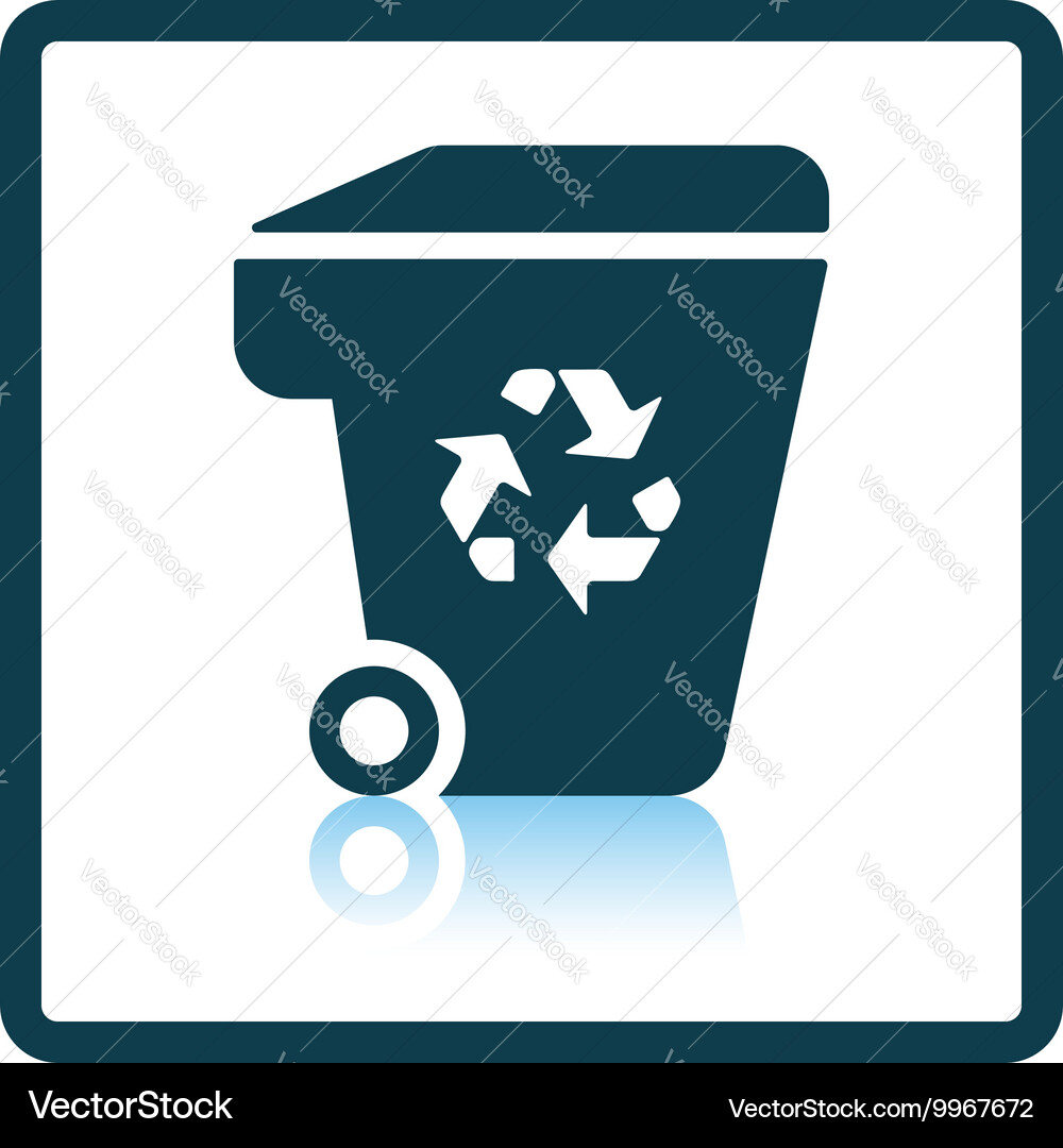 Garbage container with recycle sign icon Vector Image